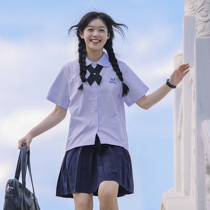 シンプル美シルエットプリーツ制服スカート