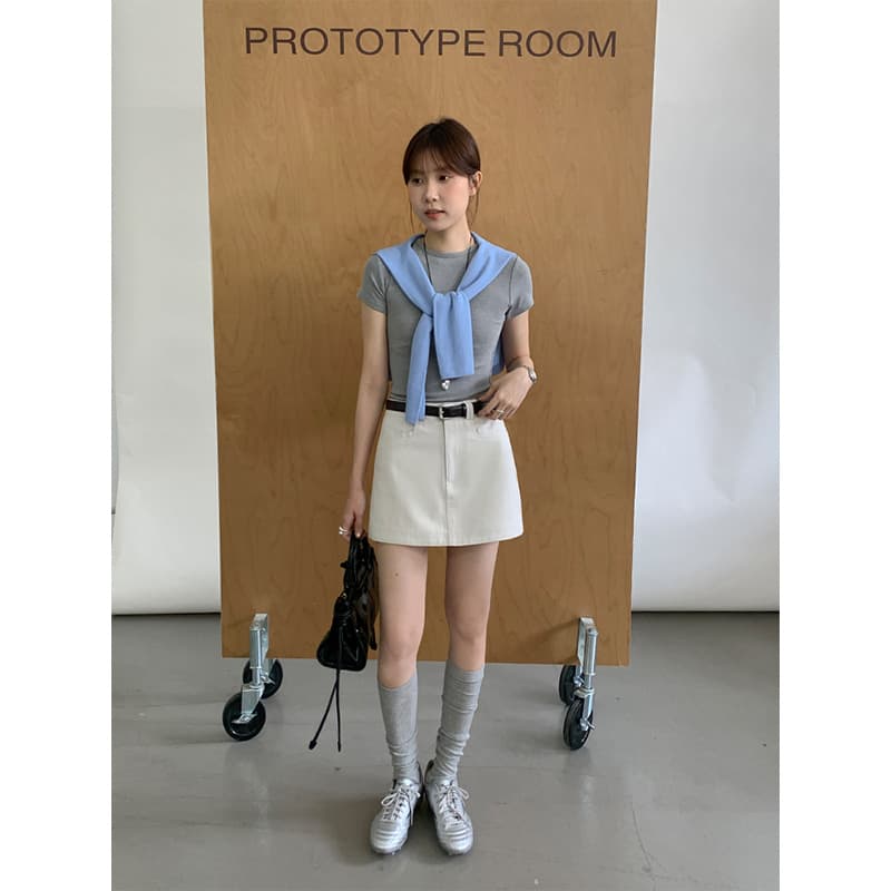 制服スカート 制服スカート シンプル台形キュロットスカート