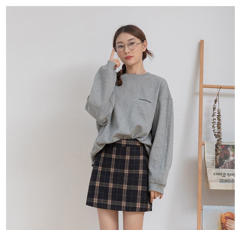 制服スカート 秋冬チェック柄巻きスカート
