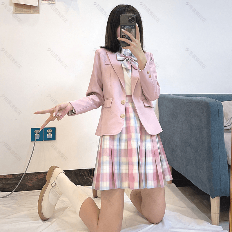 制服スカート 学生風チェックプリーツスカート