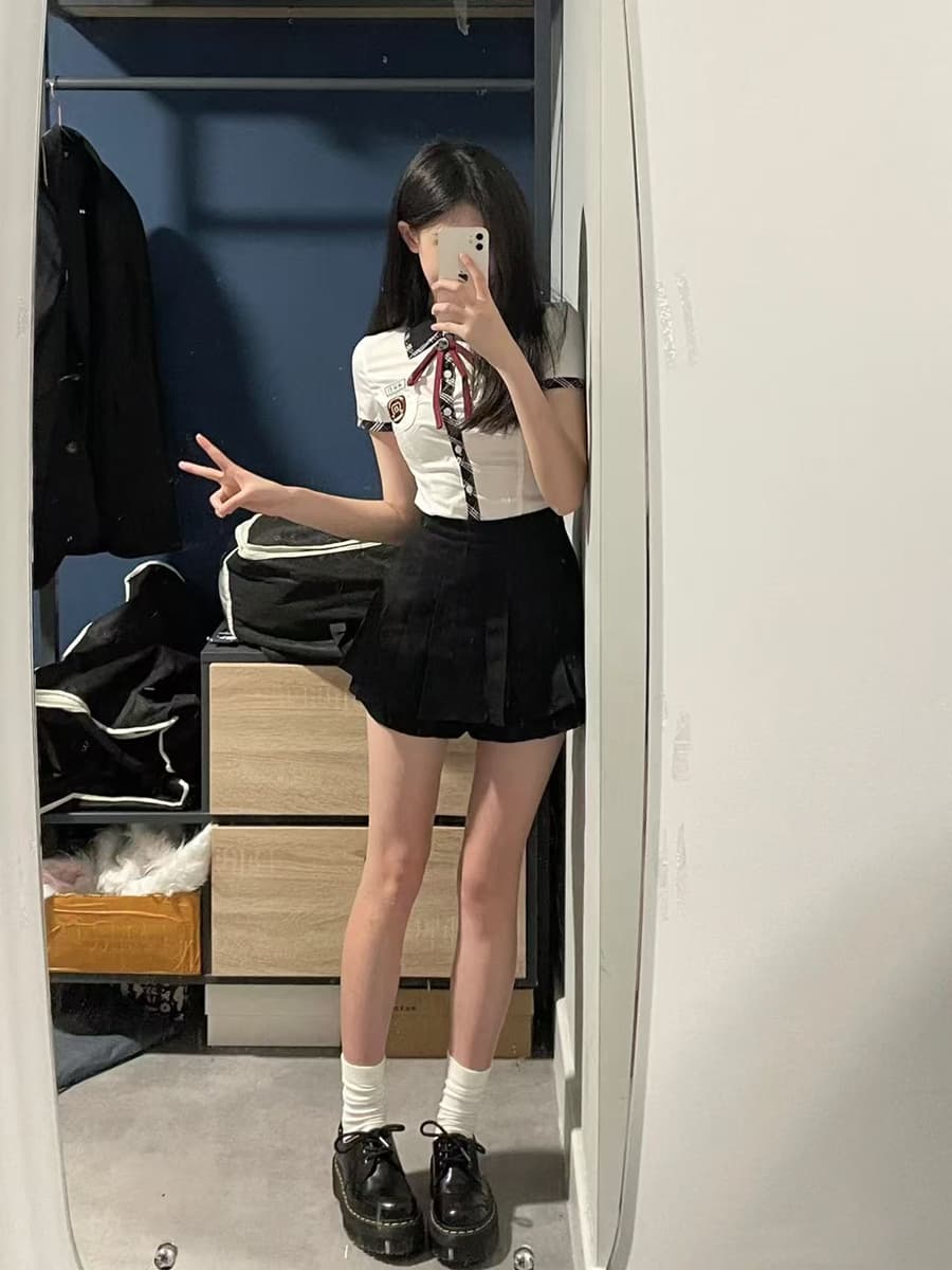 制服スカート 制服スカート クラシック風リボン付きセーラー制服