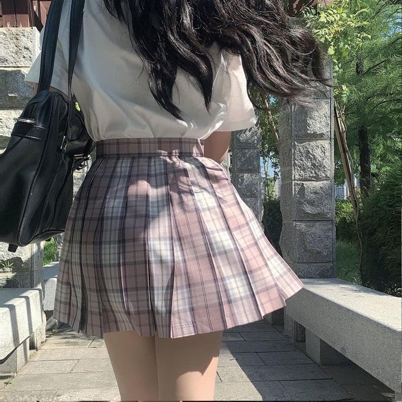 ゆるふわチェック柄制服スカート