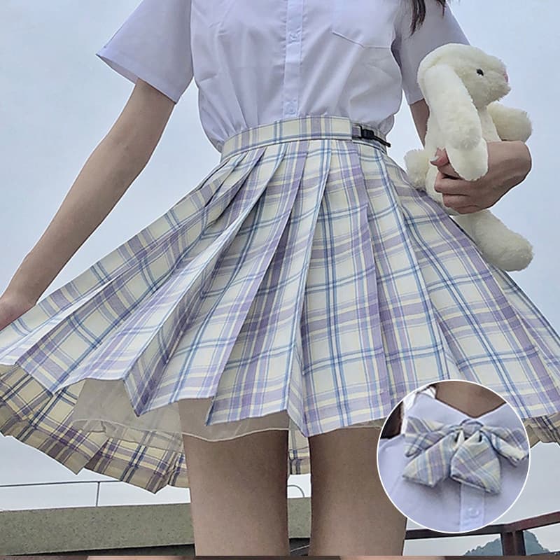 プリーツ入り制服スカート チェック柄
