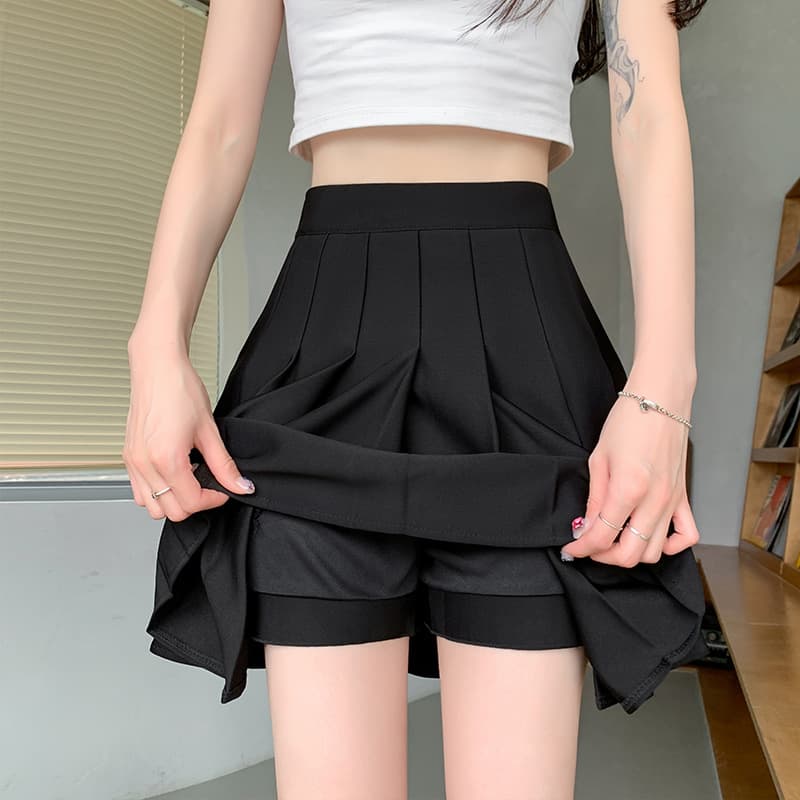 制服スカート ポケット付き美シルエットプリーツスカート