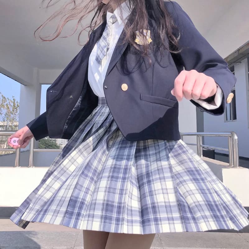 制服スカート 学生風チェックプリーツスカート