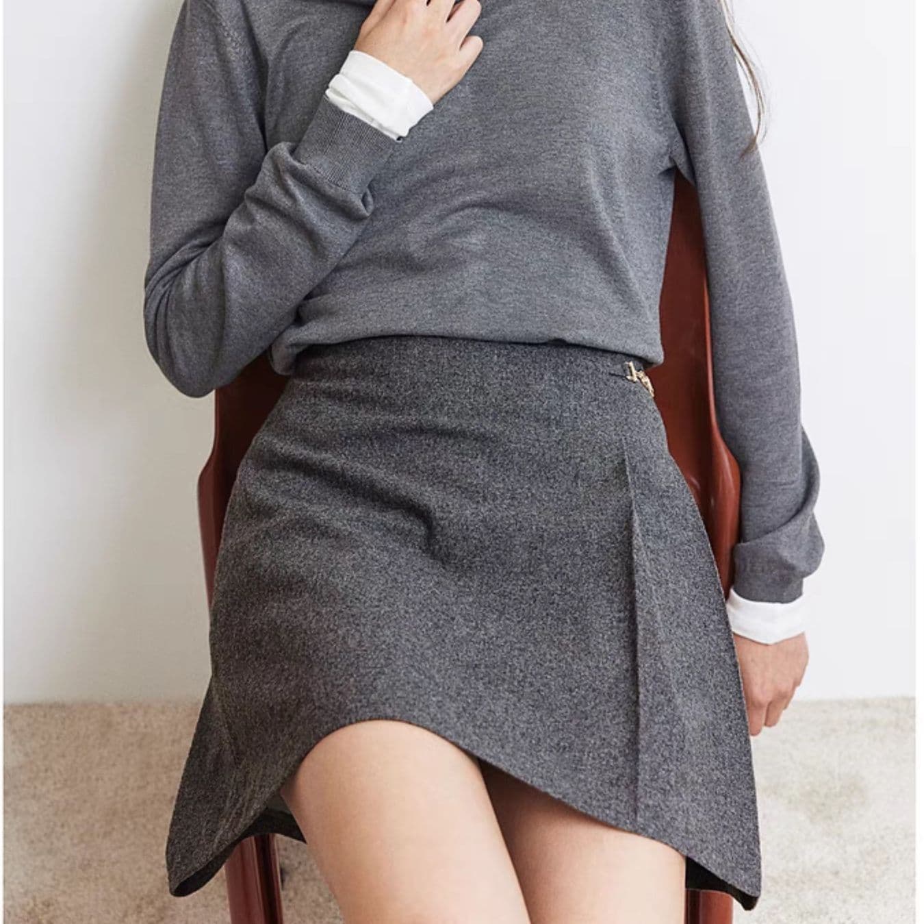 制服スカート 制服スカート 洗練プリーツ飾り金具ミニスカート