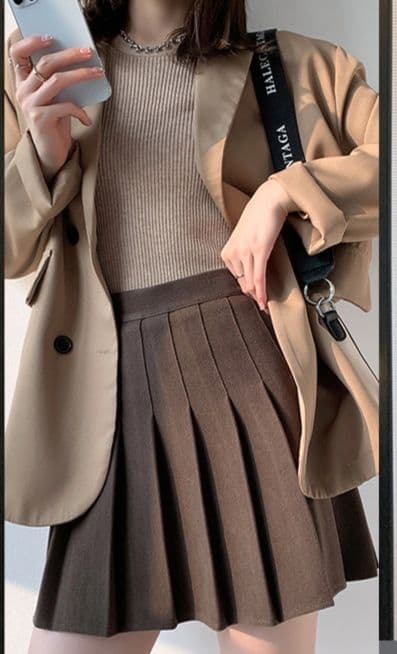 制服スカート 制服スカート 重ね折り切替プリーツスカート
