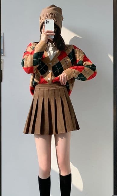 制服スカート 制服スカート 重ね折り切替プリーツスカート