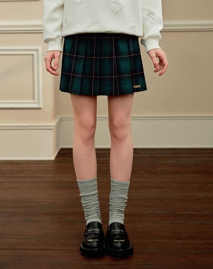 制服スカート 制服スカート クラシック格子柄プリーツスカート