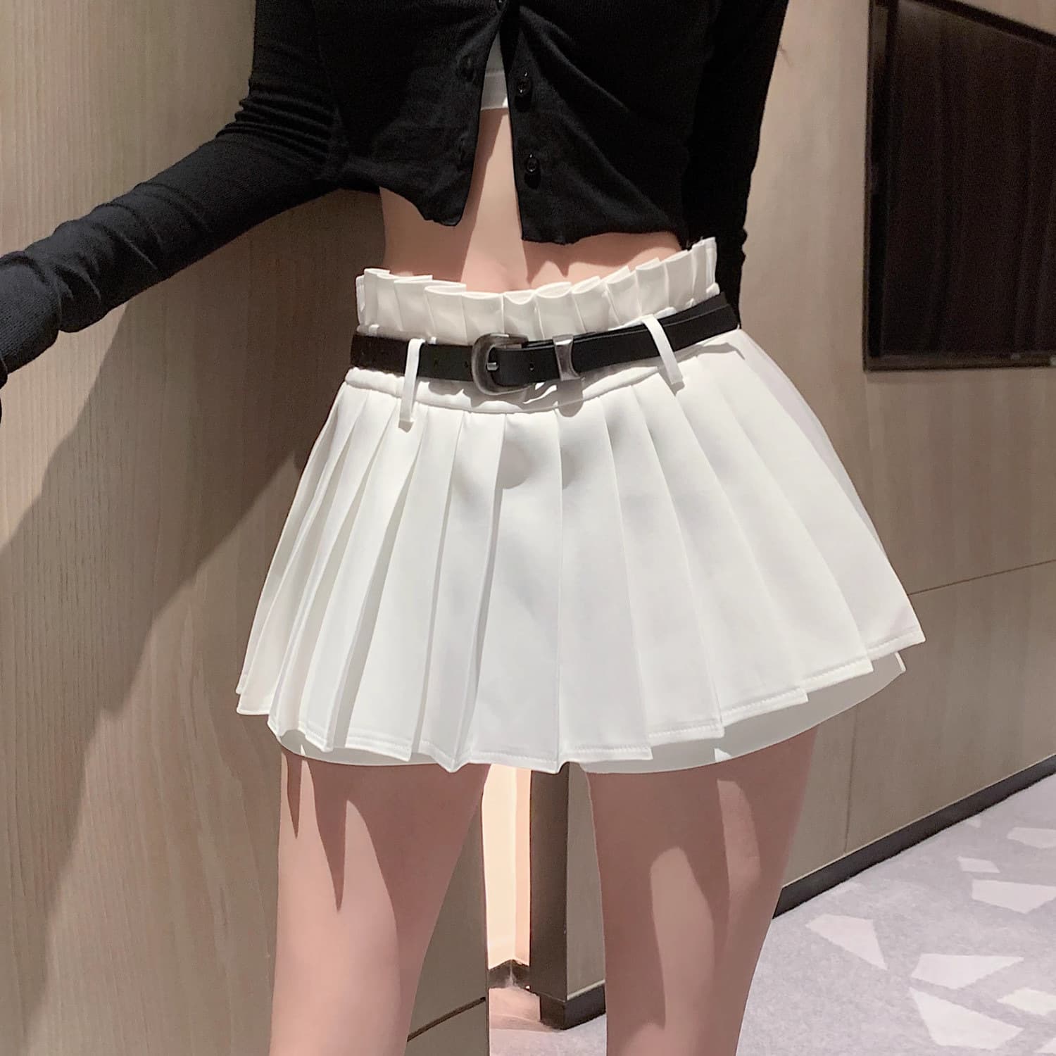 制服スカート プリーツ巻きミニスカート