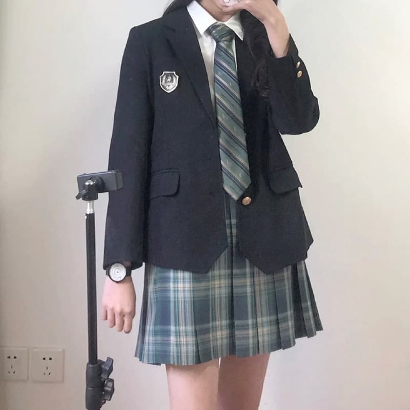 制服スカート 学生風チェックプリーツスカート