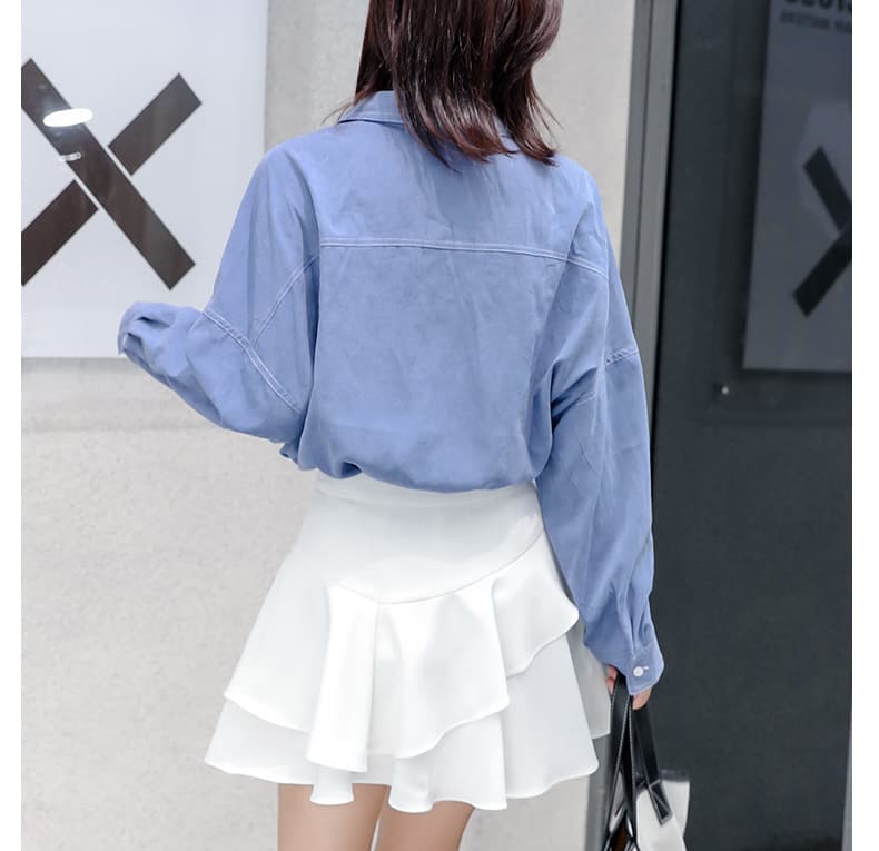 制服スカート 制服スカート 二段フリル重ね制服キュロット