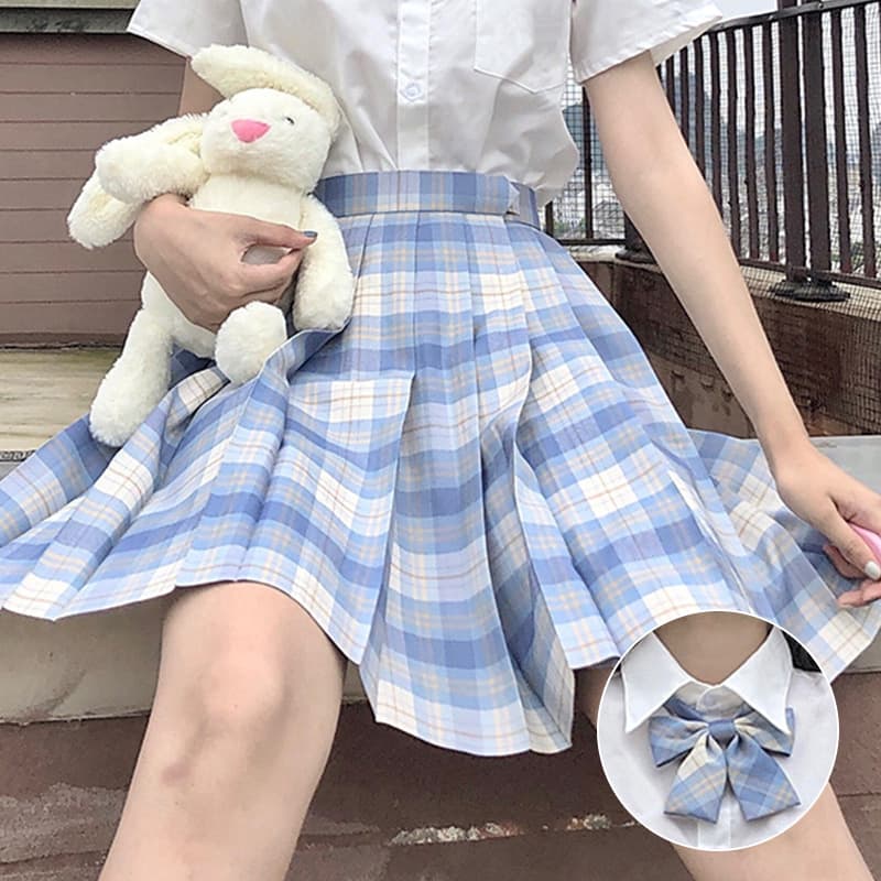 プリーツ入り制服スカート チェック柄