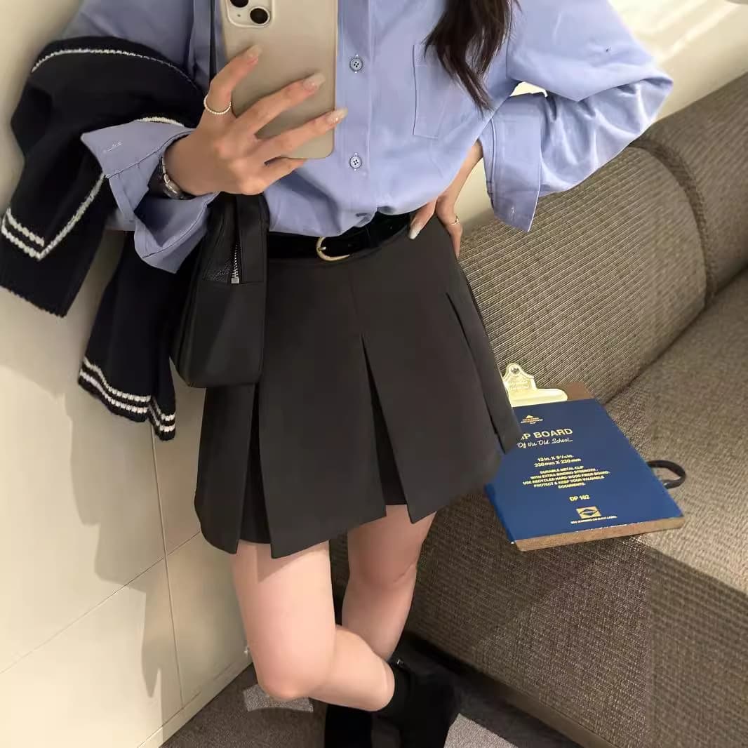 ティアードプリーツ制服スカート