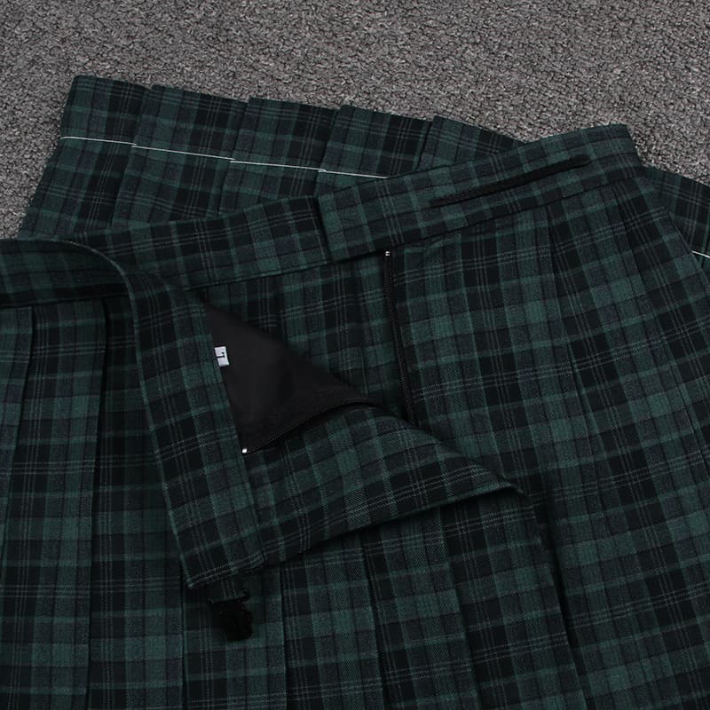 シンプル巻きプリーツ制服スカート