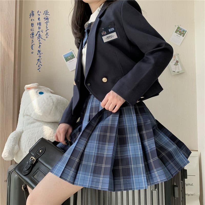 制服スカート 学生風チェックプリーツスカート