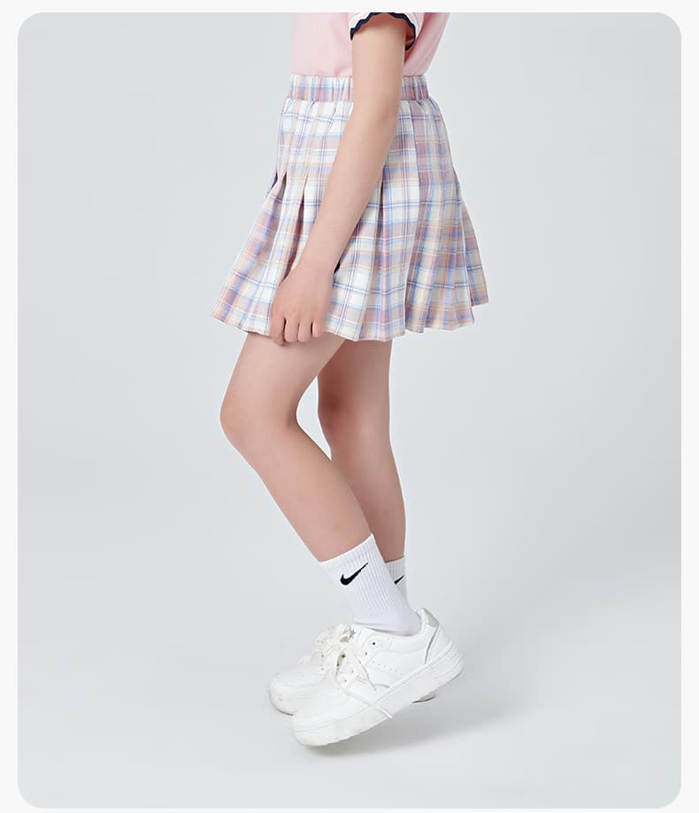 チェック柄プリーツ制服スカート
