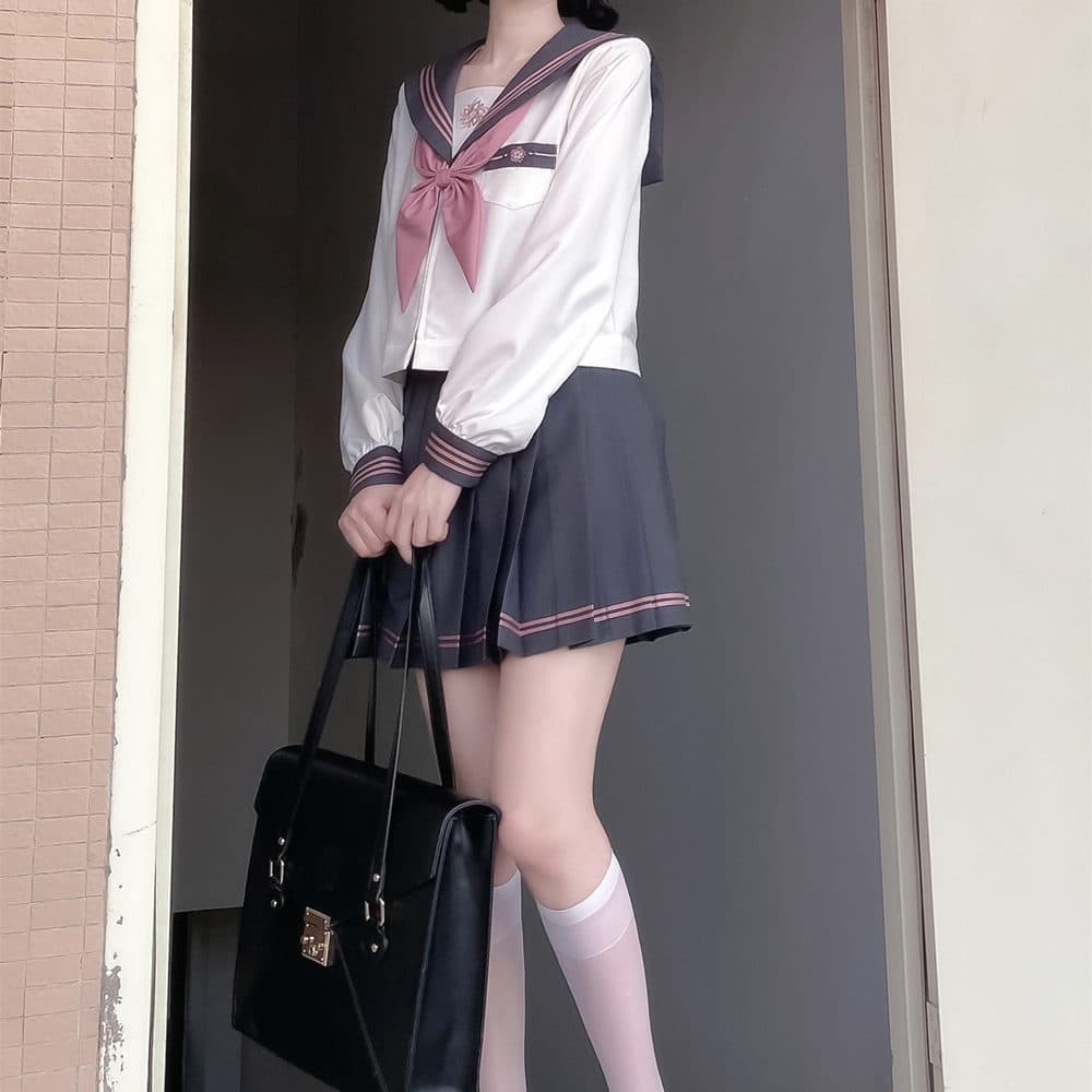 制服スカート 制服スカート リボン付きプリーツセーラー制服