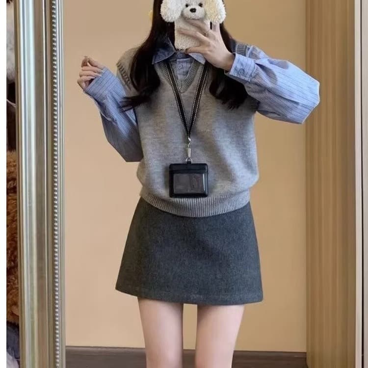 制服スカート シンプル制服風ミニスカート