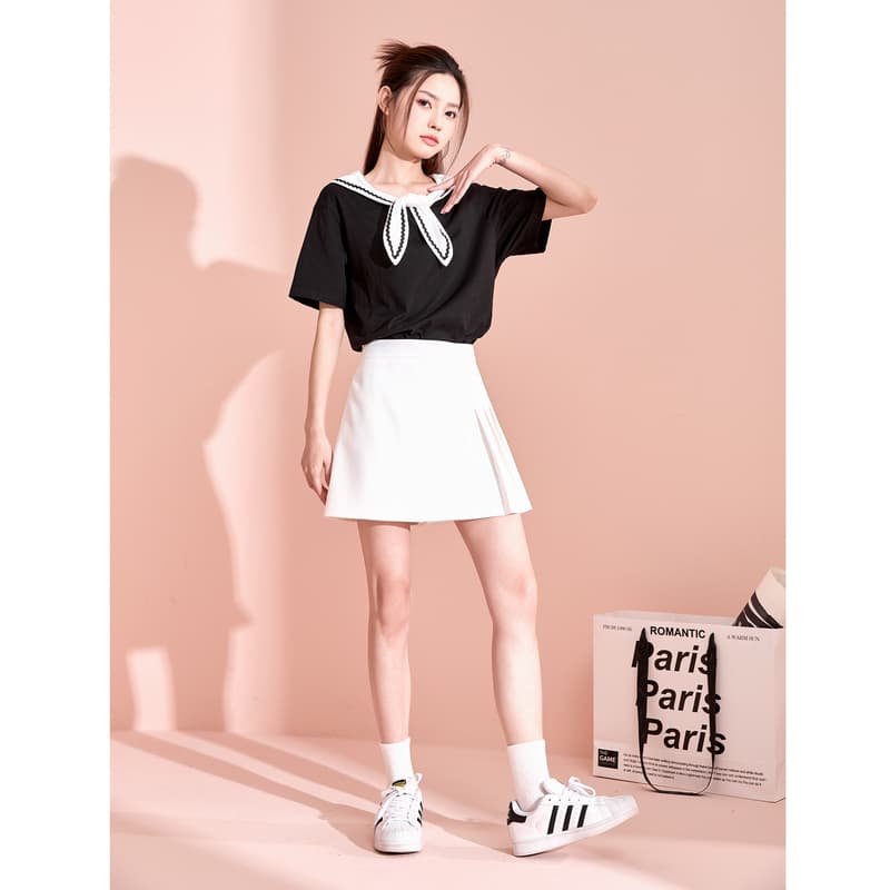 制服スカート 制服スカート 優雅プリーツ風キュロットスカート