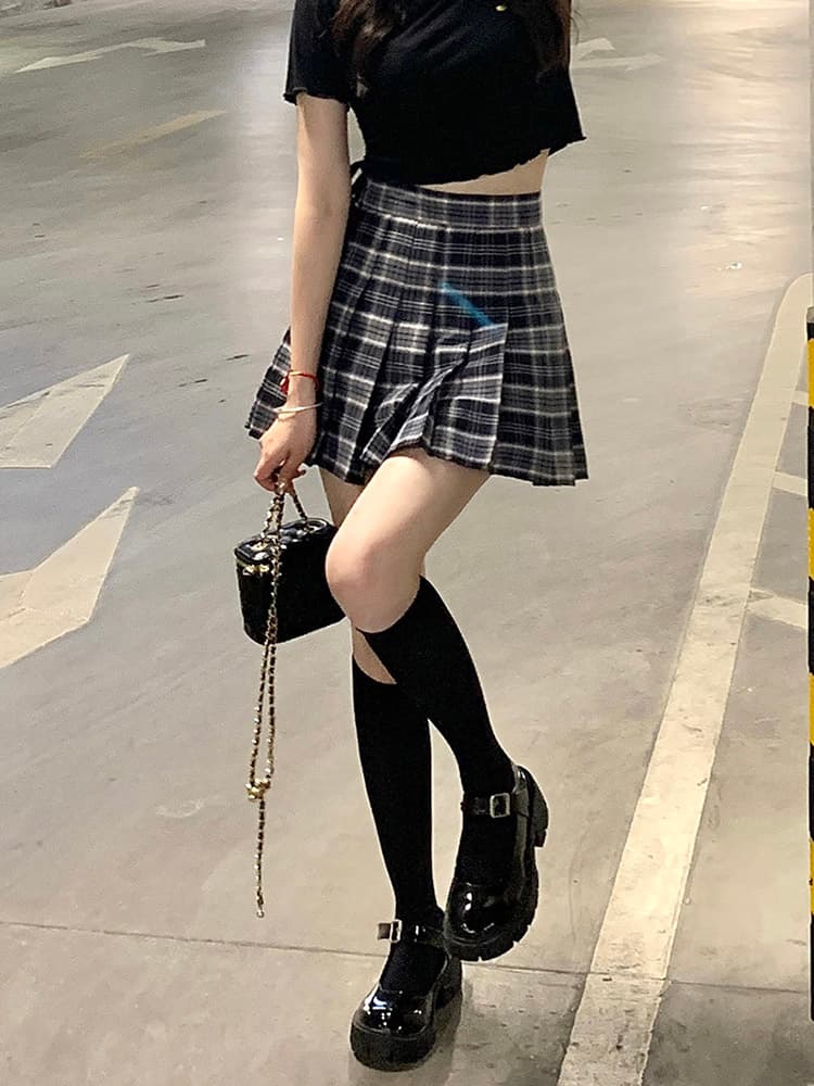 制服スカート 制服スカート 格子柄プリーツキュロットスカート