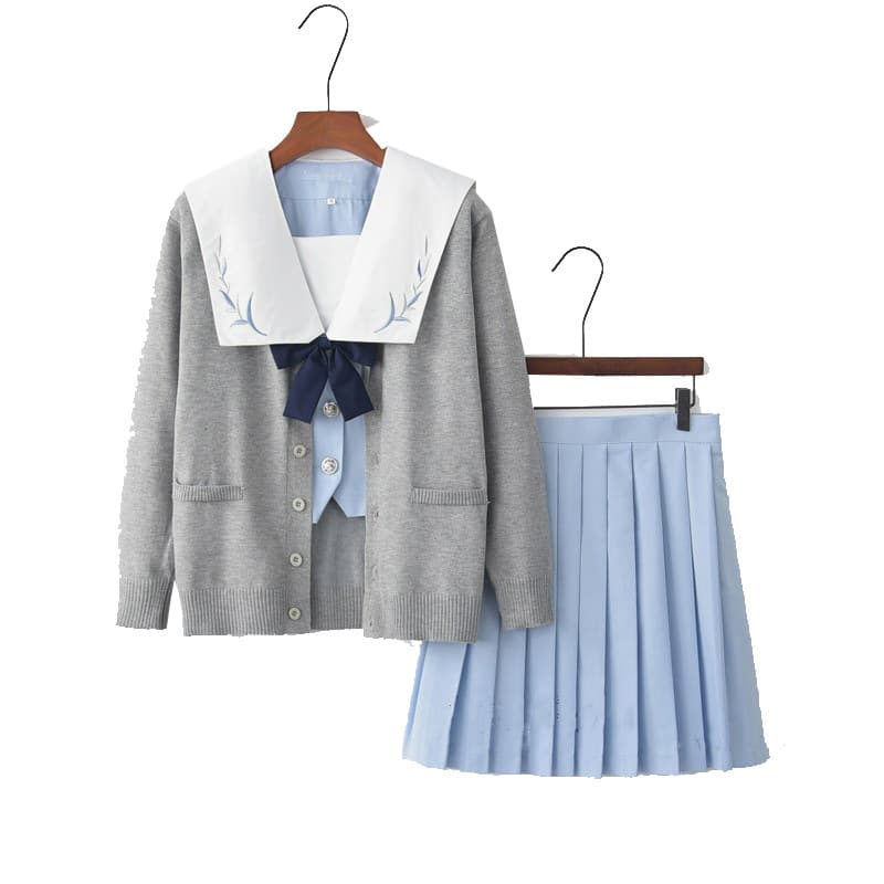 制服スカート 制服スカート 葉模様刺繍入りセーラー服