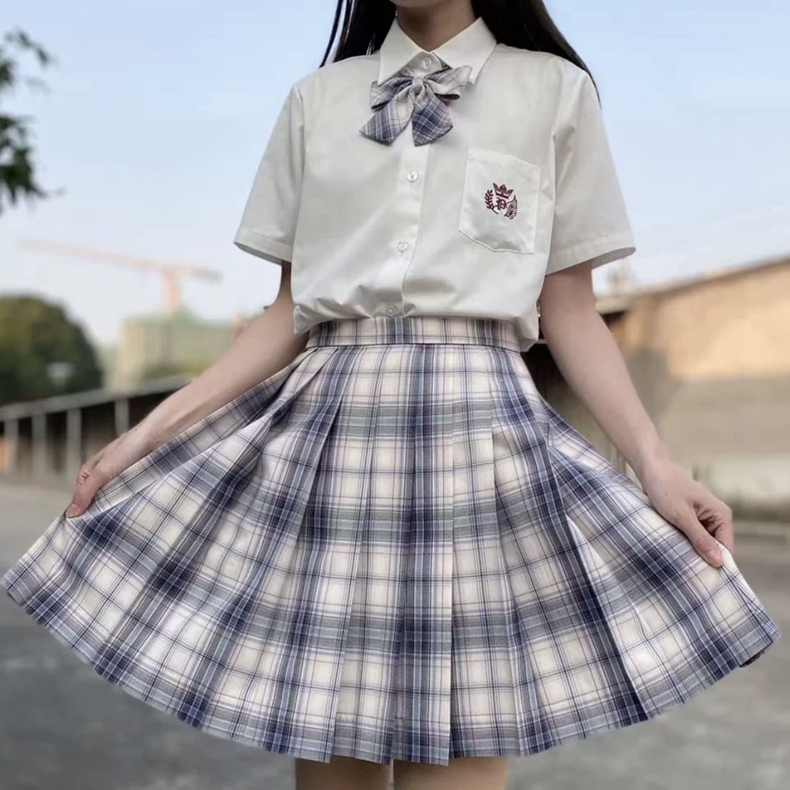 プリーツ入り制服スカート チェック柄
