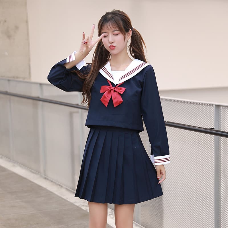 制服スカート 制服スカート 古風リボン飾り制服セーラー服