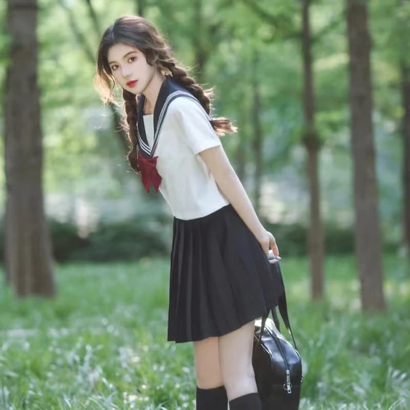 制服スカート 制服スカート 上品リボン セーラー制服セット