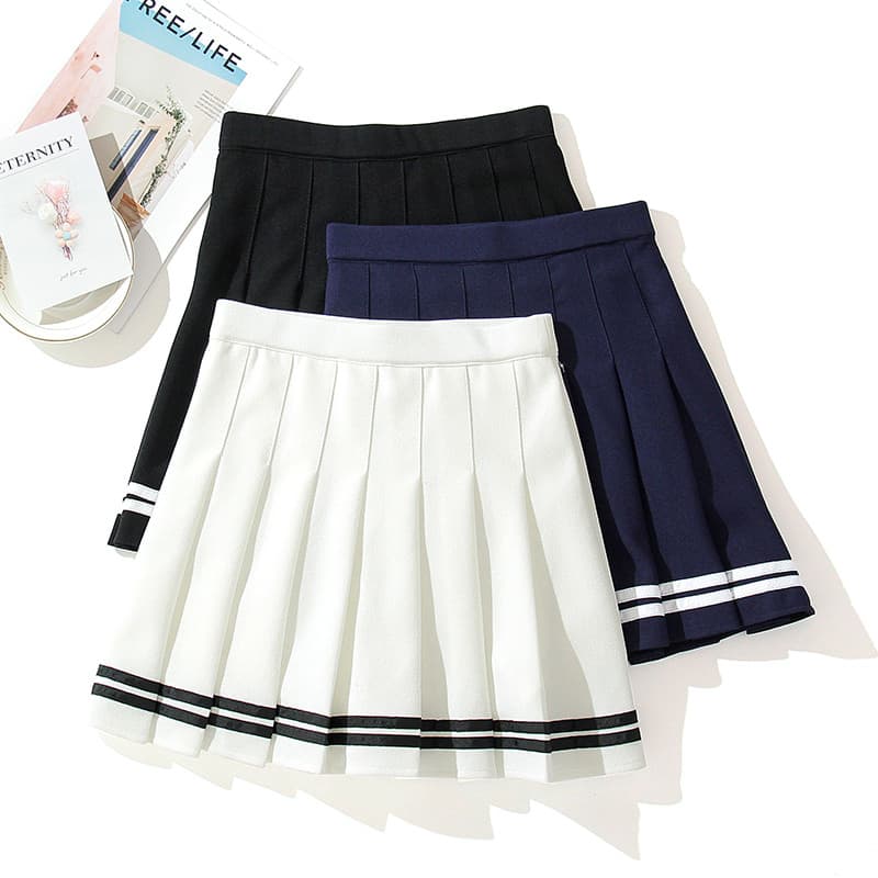 制服スカート クラシック裾ライン制服プリーツスカート