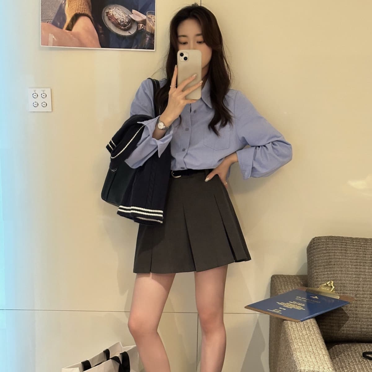 ティアードプリーツ制服スカート