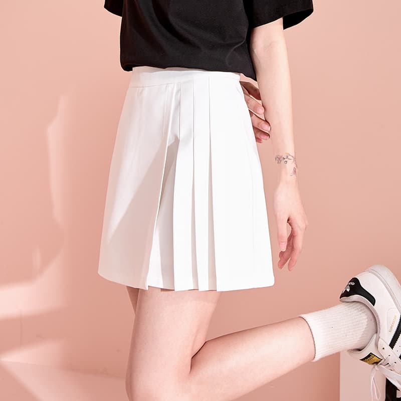制服スカート 制服スカート 優雅プリーツ風キュロットスカート