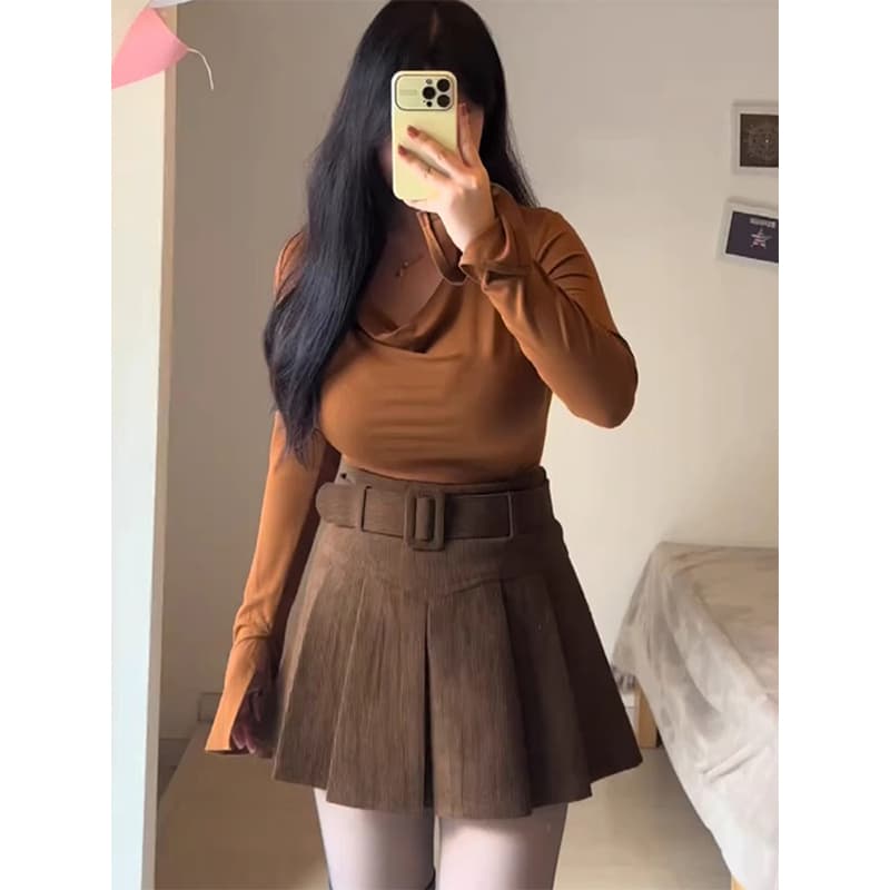 制服スカート プリーツ調制服ラップミニスカート