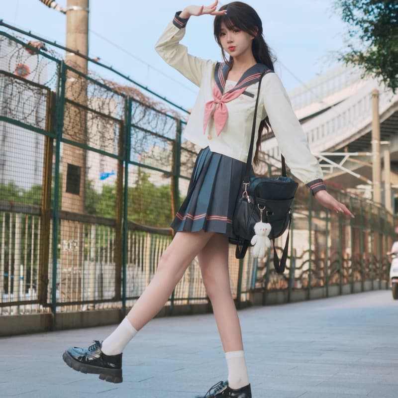制服スカート 制服スカート 清楚プリーツ セーラー制服セット