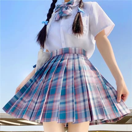 プリーツ入り制服スカート チェック柄