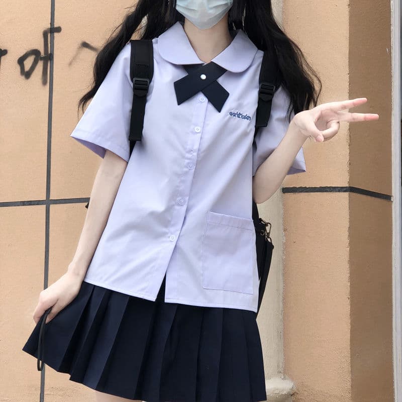 シンプル美シルエットプリーツ制服スカート