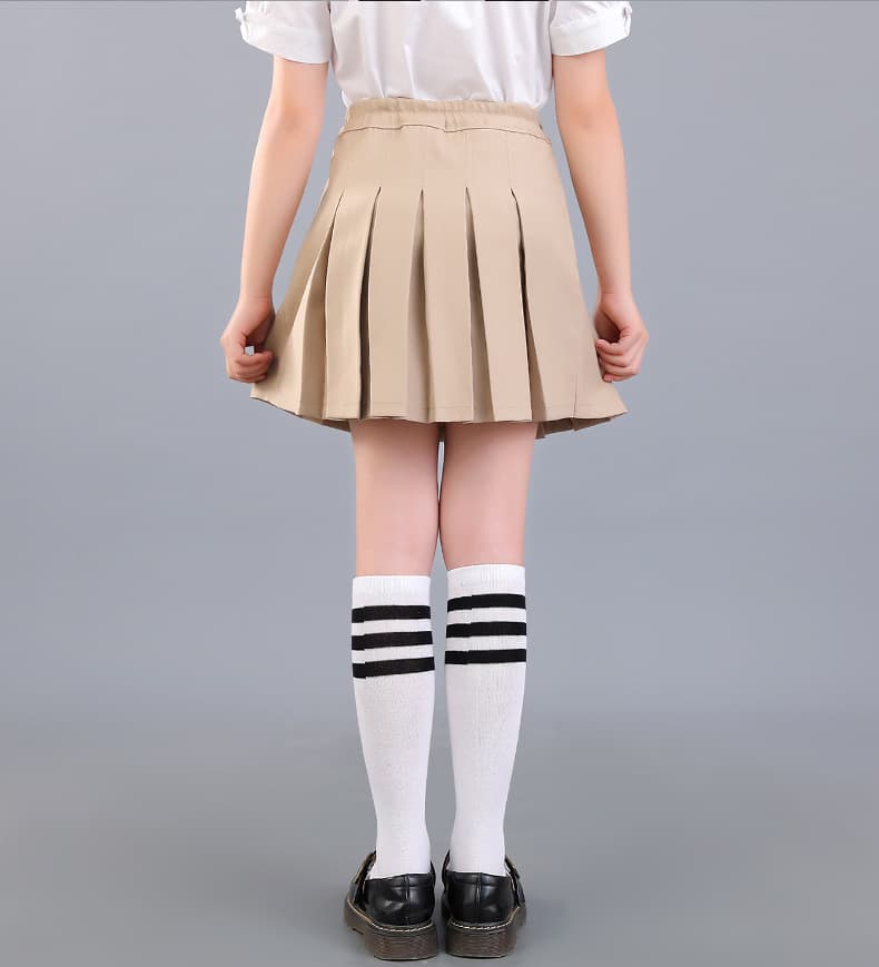 ベルト付きプリーツ制服スカート