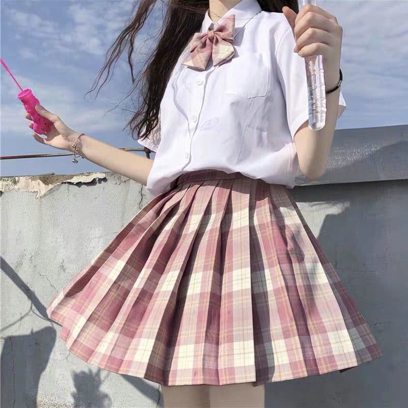 制服スカート 制服スカート 清楚格子柄プリーツスカート