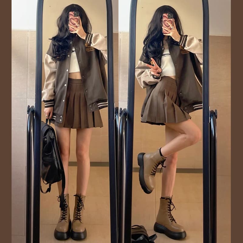 ゆるふわプリーツ制服スカート