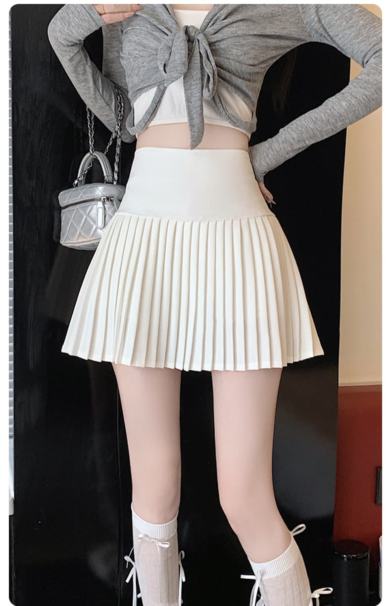 制服スカート ハイウエストプリーツミニスカート