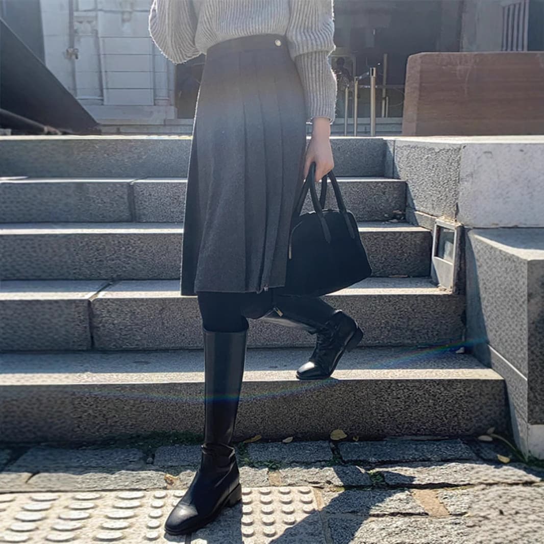 シンプル巻き制服スカート