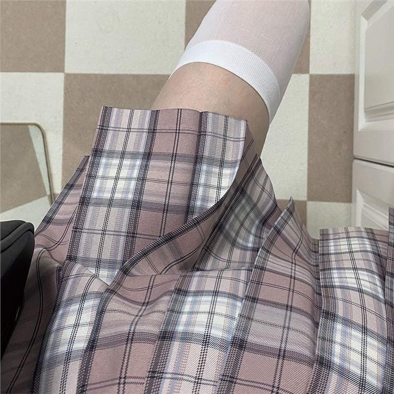 ゆるふわチェック柄制服スカート
