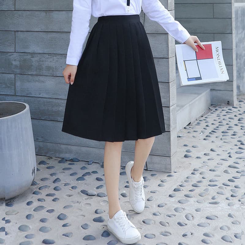 制服スカート 上品シルエット プリーツスカート