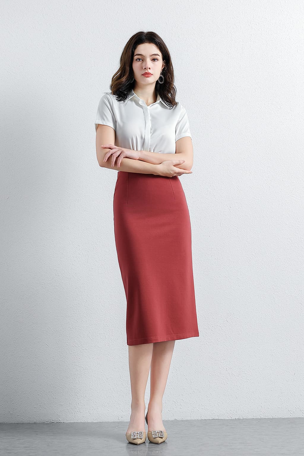 制服スカート オフィス向け美シルエットスカート