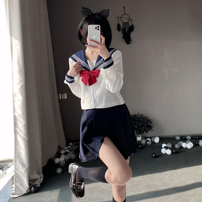 制服スカート 制服スカート プリーツ調整セーラー制服セット