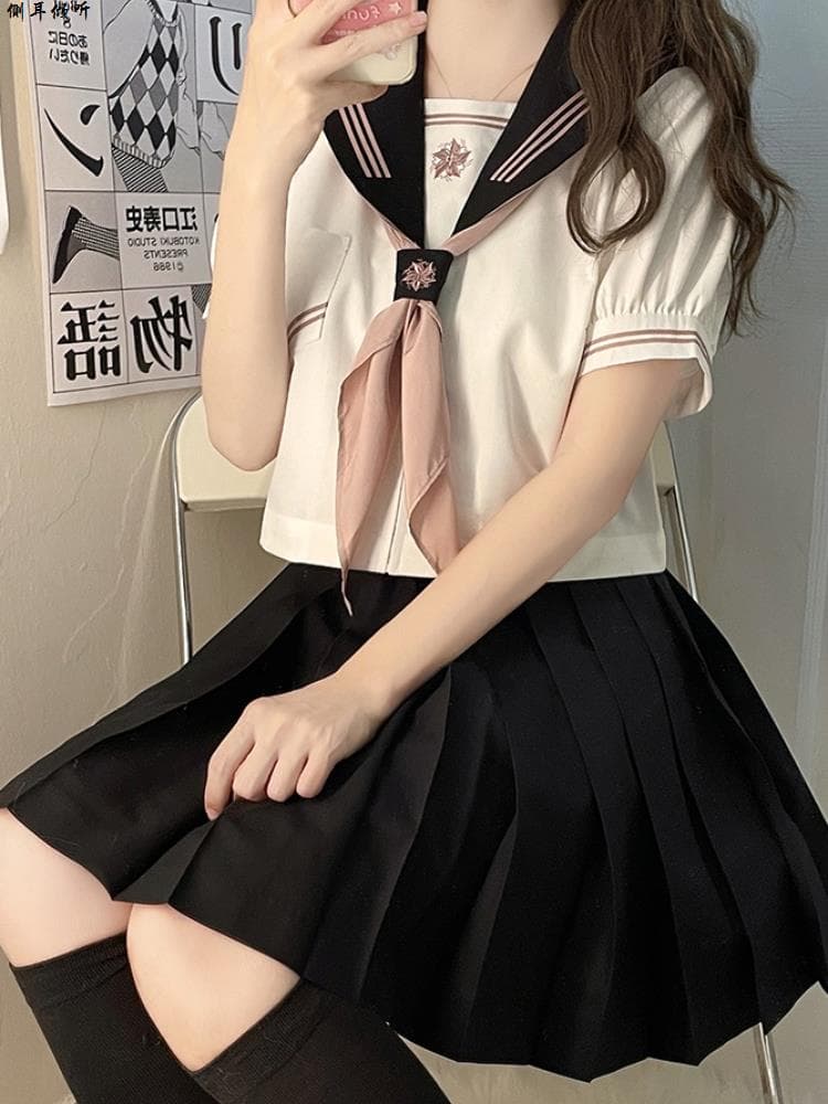 制服スカート 制服スカート 星章付き清楚プリーツセーラー制服
