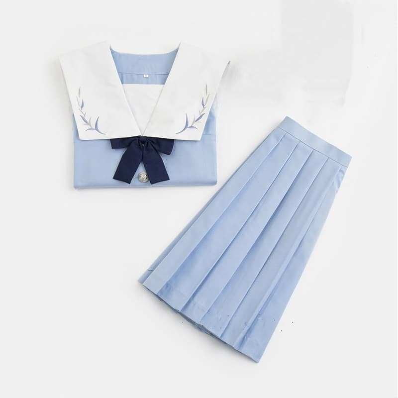 制服スカート 制服スカート 葉模様刺繍入りセーラー服