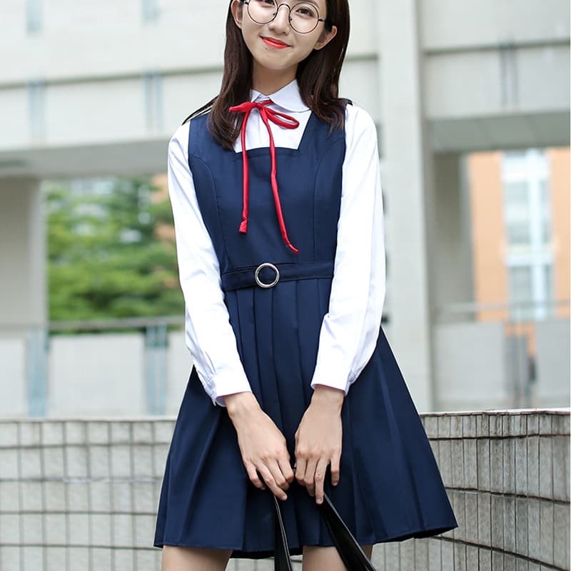 制服スカート 制服スカート リボン付きプリーツジャンパースカート