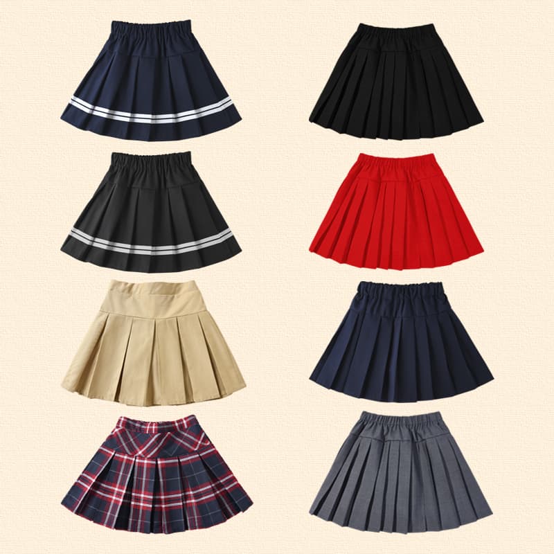 清楚な定番プリーツ制服スカート