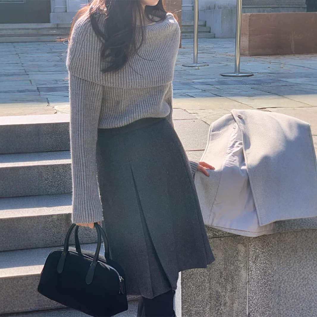 シンプル巻き制服スカート